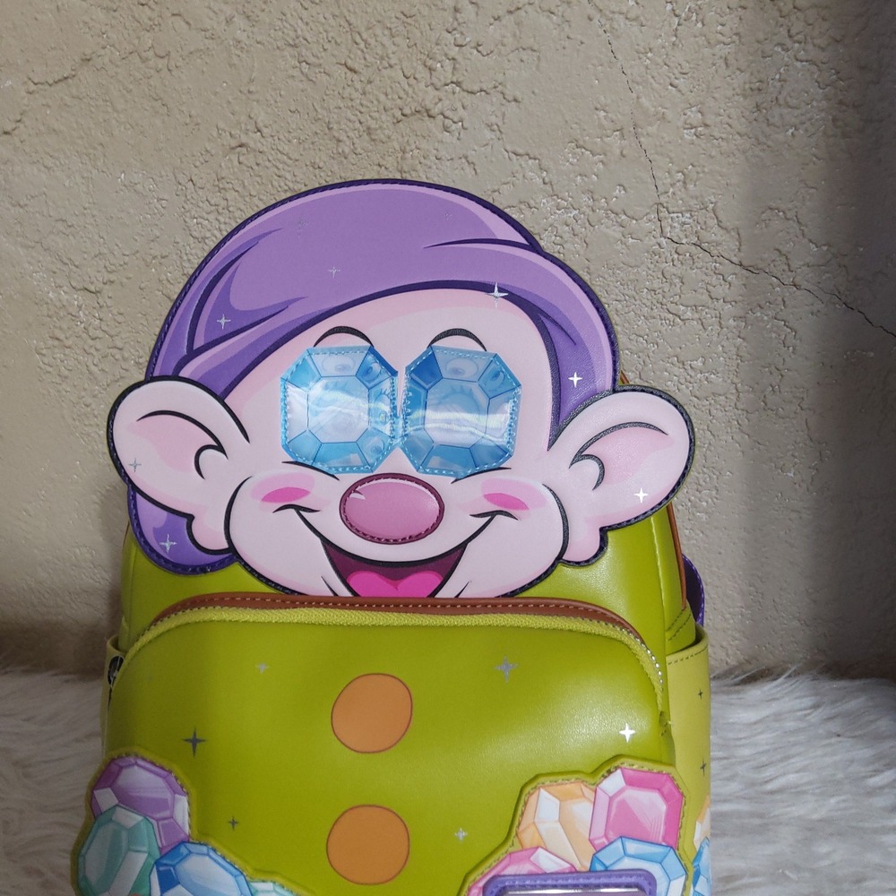 Loungefly Disney Dopey Lenticular Gem Eye Mini Backpack Hot Topic Exclusive NWT
